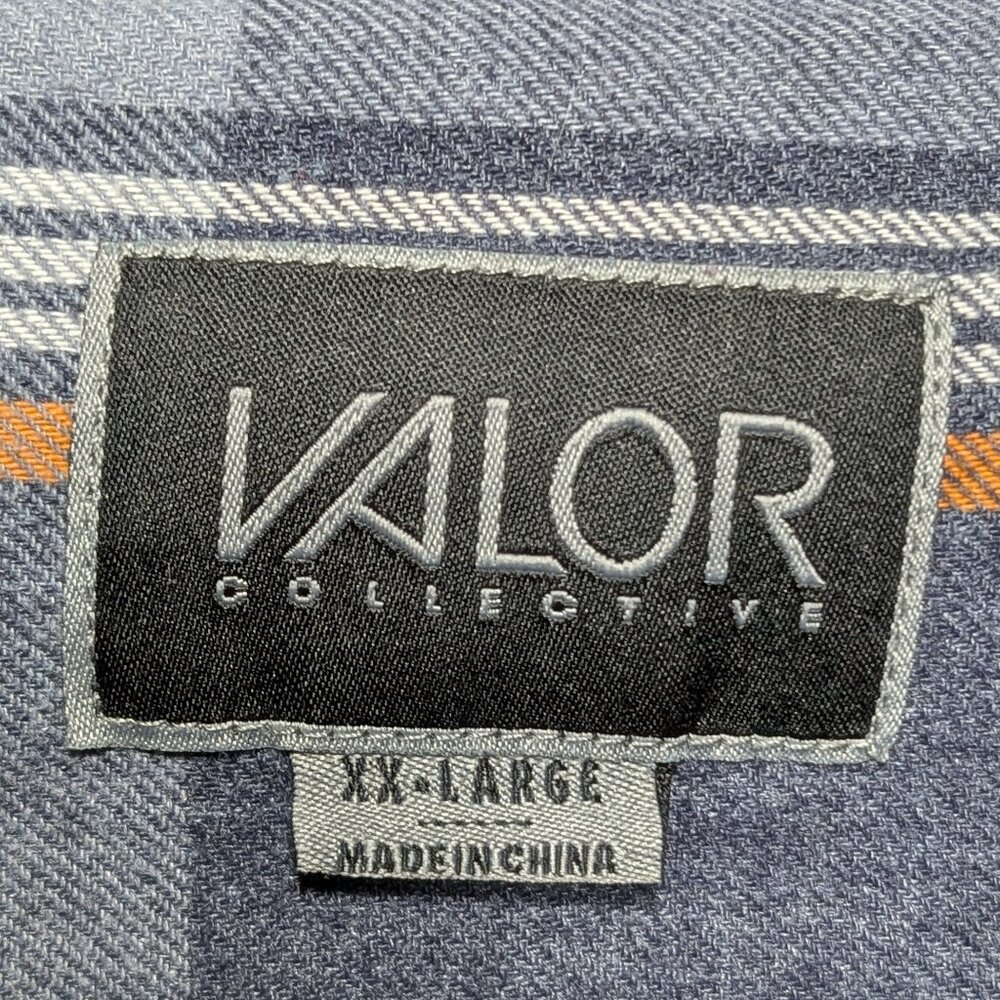Valor Plaid Button Down Shirt Gray and Orange Size XXL - Picture 4 of 8